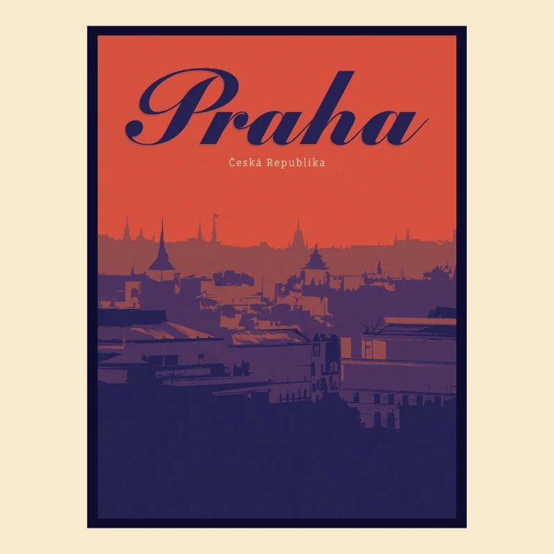 Praha Gradient Cityscape