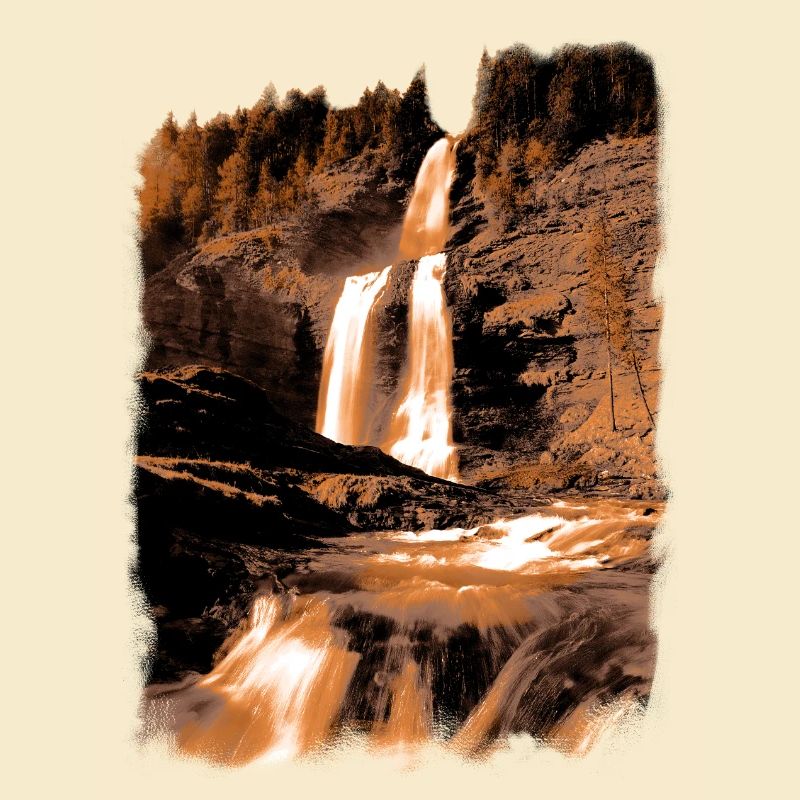 Natural waterfall in earth tones