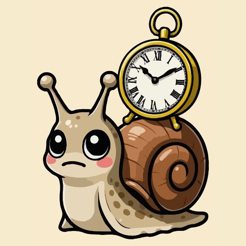 Snail with clock on shell