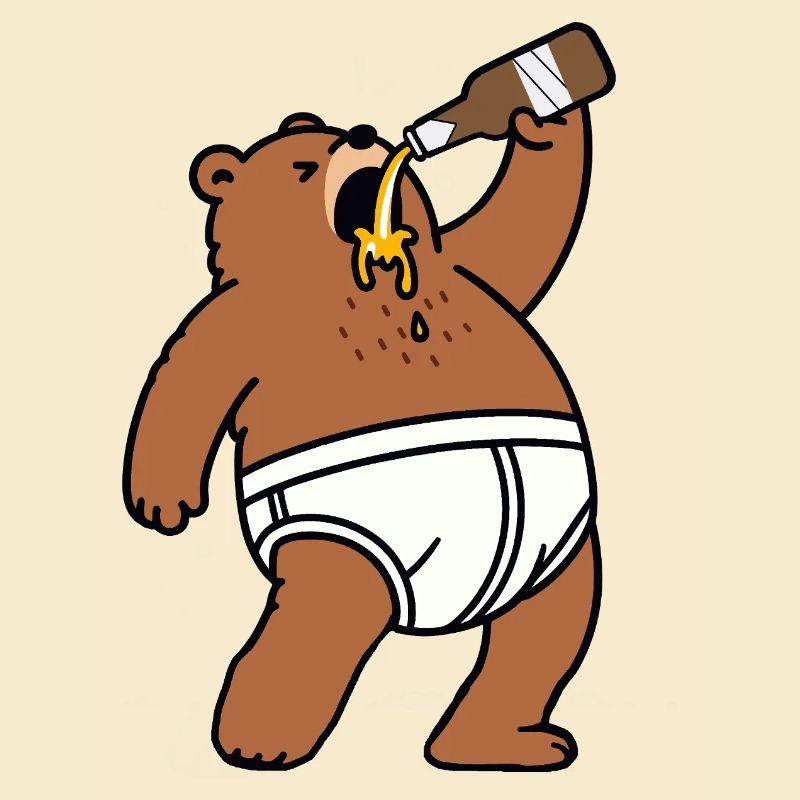 Berlin Party Bär Bierflasche Bier Party Unterhose