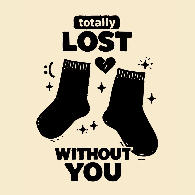 Totally Lost Without You – Witziger Socken Spruch