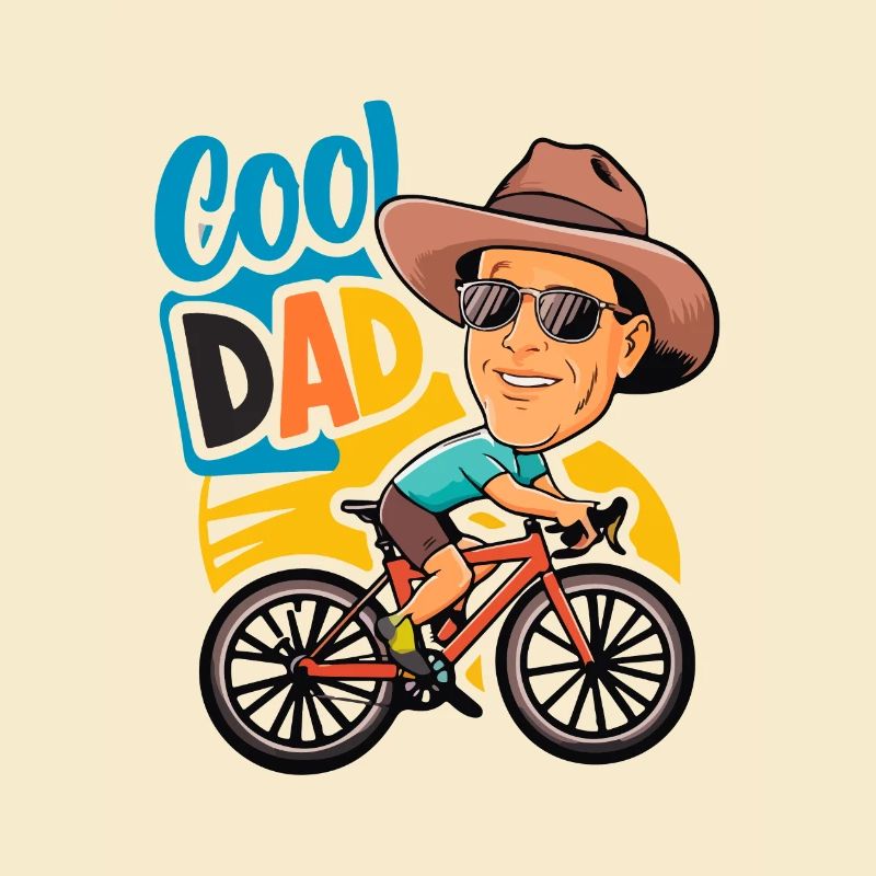 Cool papa cyclisme illustration