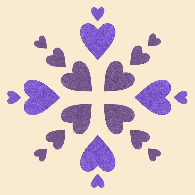 Cœurs violets en spirale