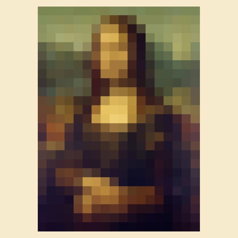 Mona Lisa 8-bit pixels tableau Léonard de Vinci