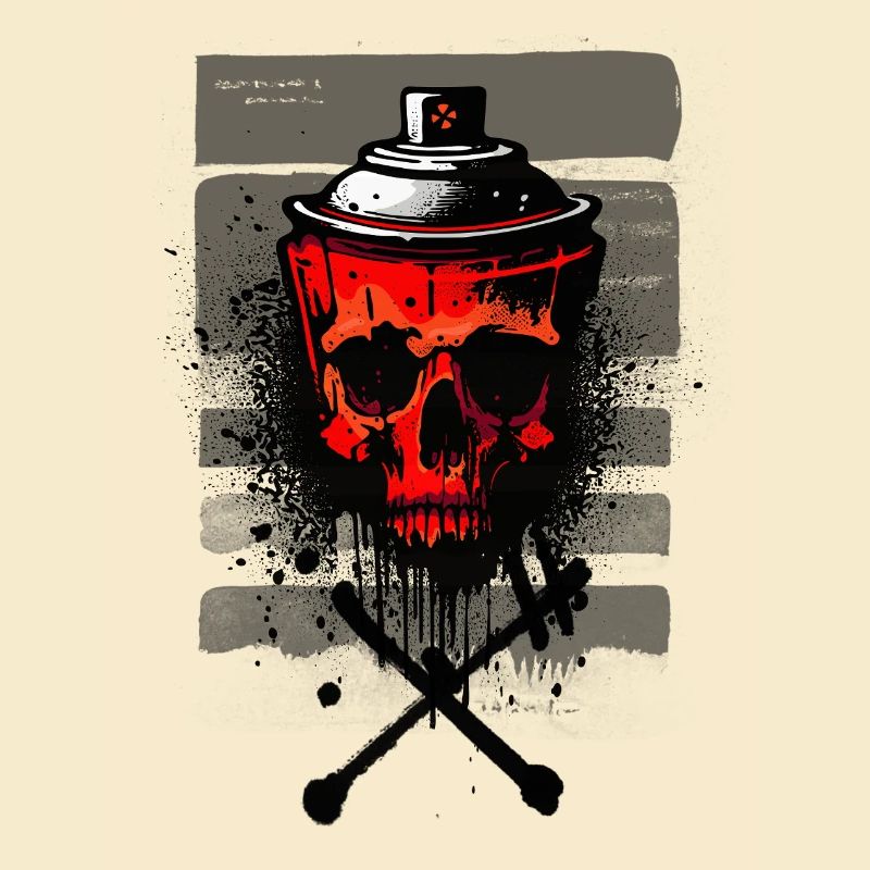 Red urban skull spray