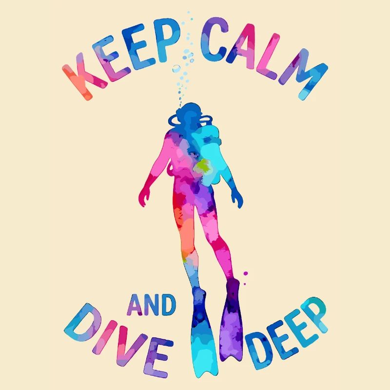Keep Calm Dive Deep Bunter Taucher