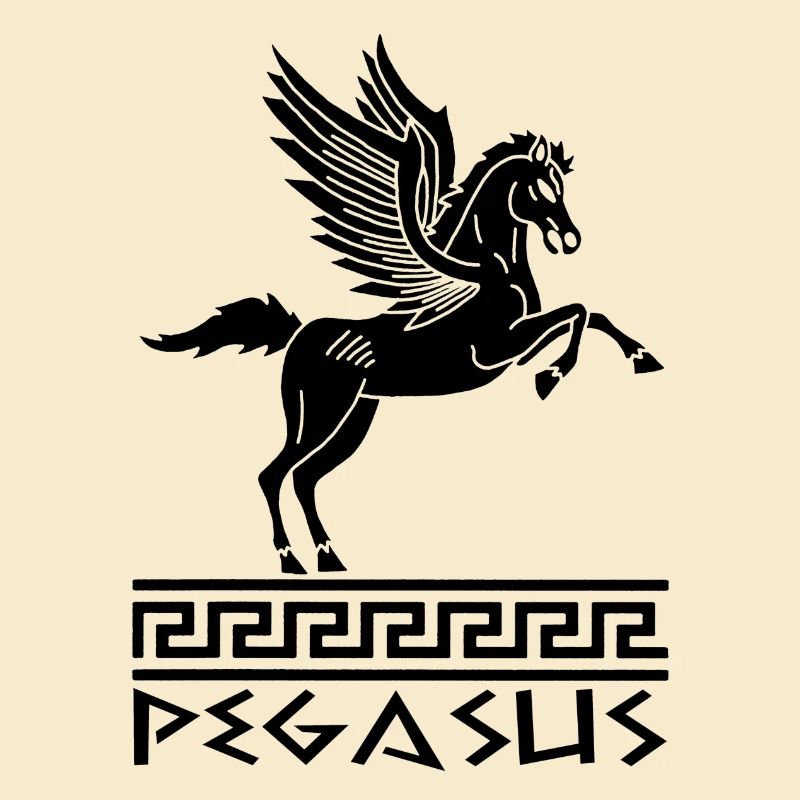 Cheval Pégase noir