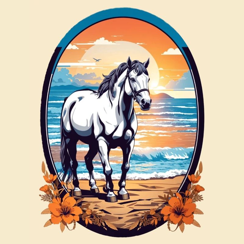 Cheval sur la plage