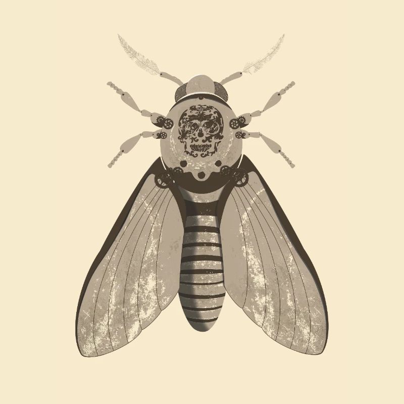 Papillon de nuit crâne dans le style steampunk