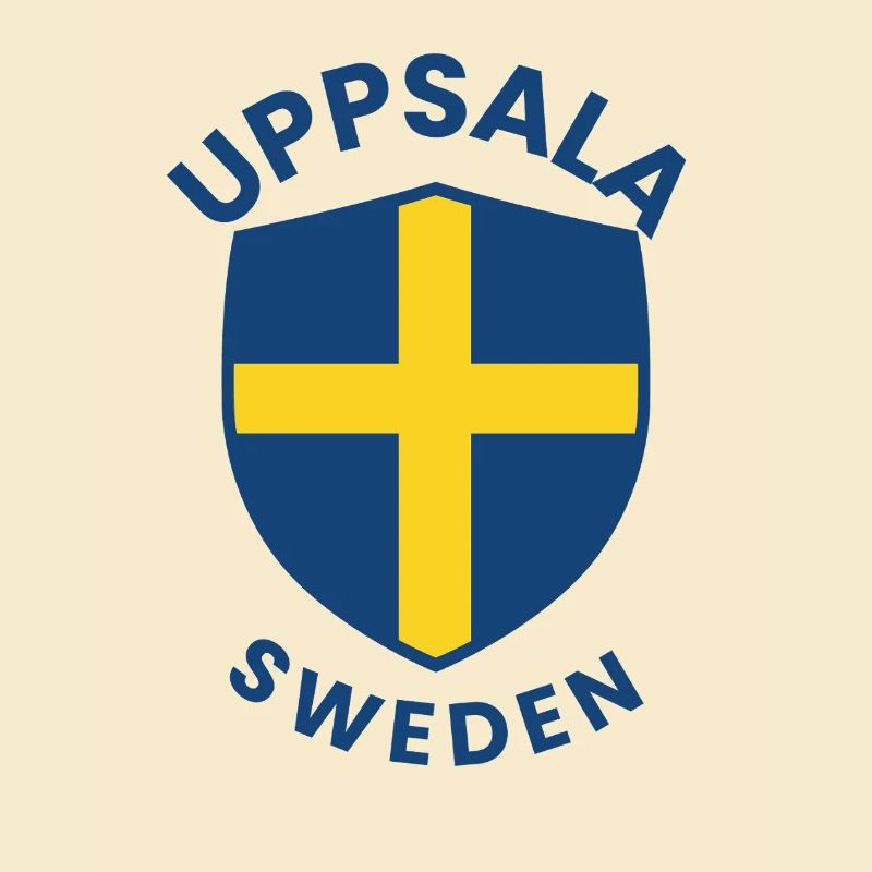 Blason d’Uppsala avec croix jaune