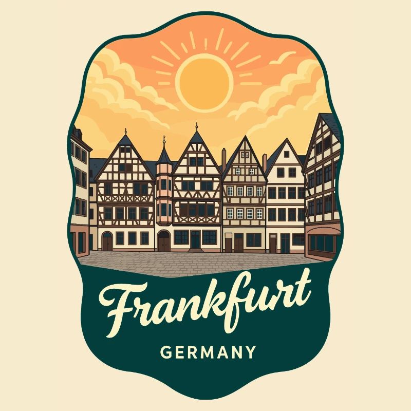 Frankfurt Romer Retro Sunset Reiseabzeichen