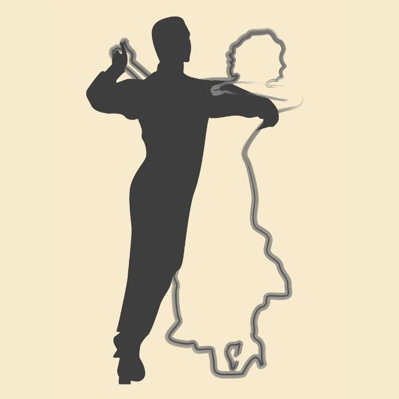Conception élégante de silhouettes de couple dansant