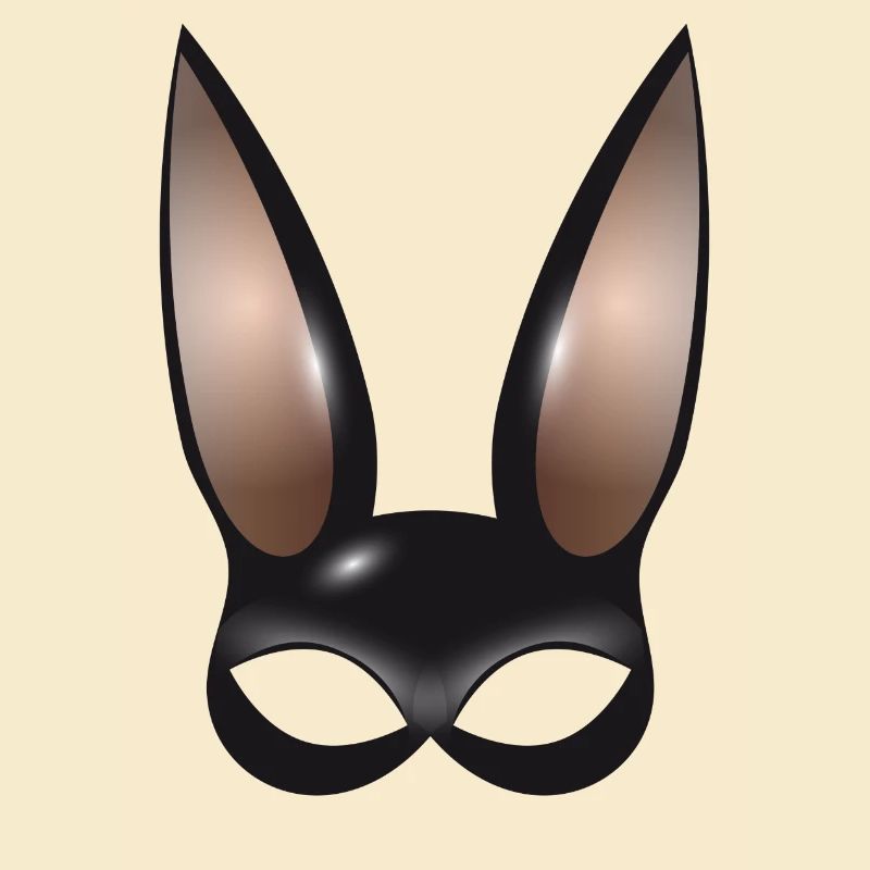 mysterious bunny mask with big bunny ears