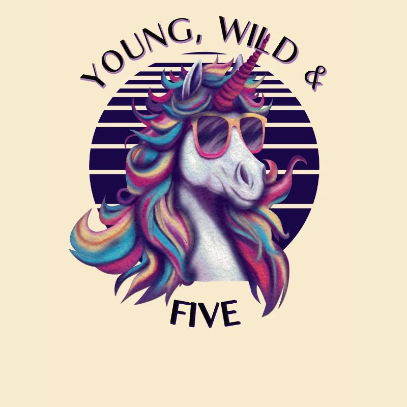 Young, Wild & Five – Einhorn Geburtstag Shirt