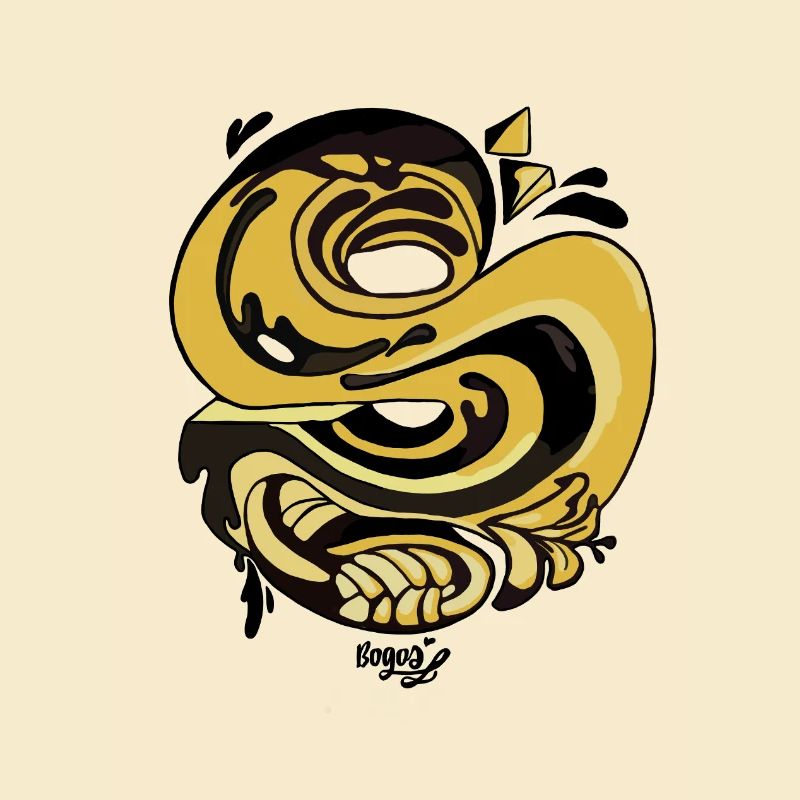 Serpent spiralé doré