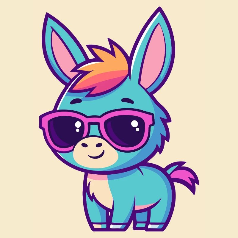 Retro bunte Eselrosa Brille