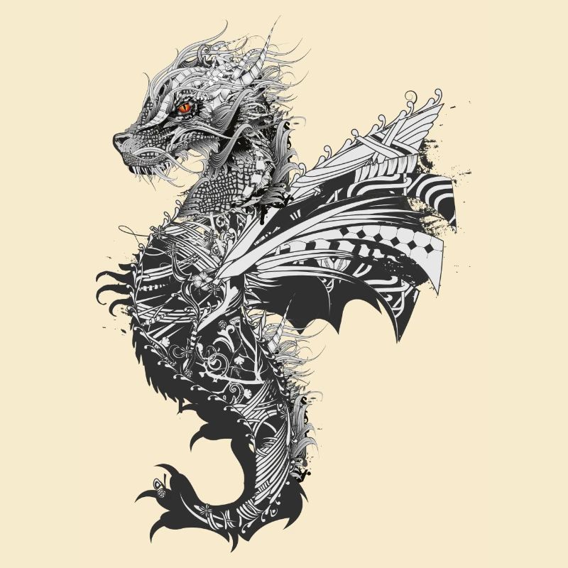 artfully designed mystical dragon