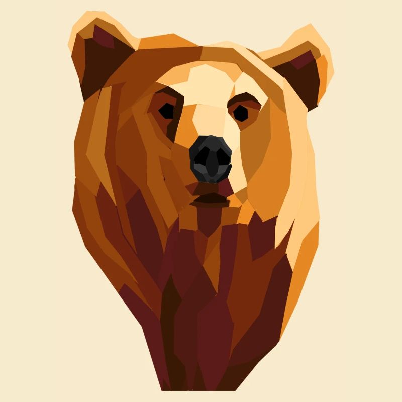 Low poly geometric bear