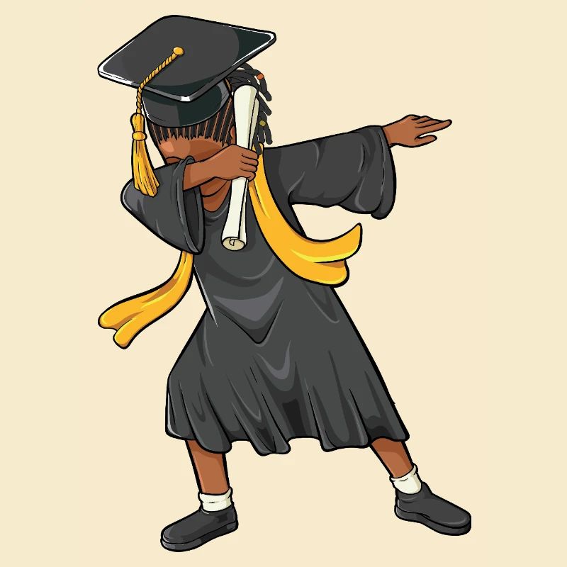 Afro Dabbing Mädchen Abschlussklasse 2026