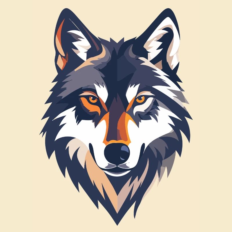 Wolf Head Illustration Strong Cool Wolf Motif