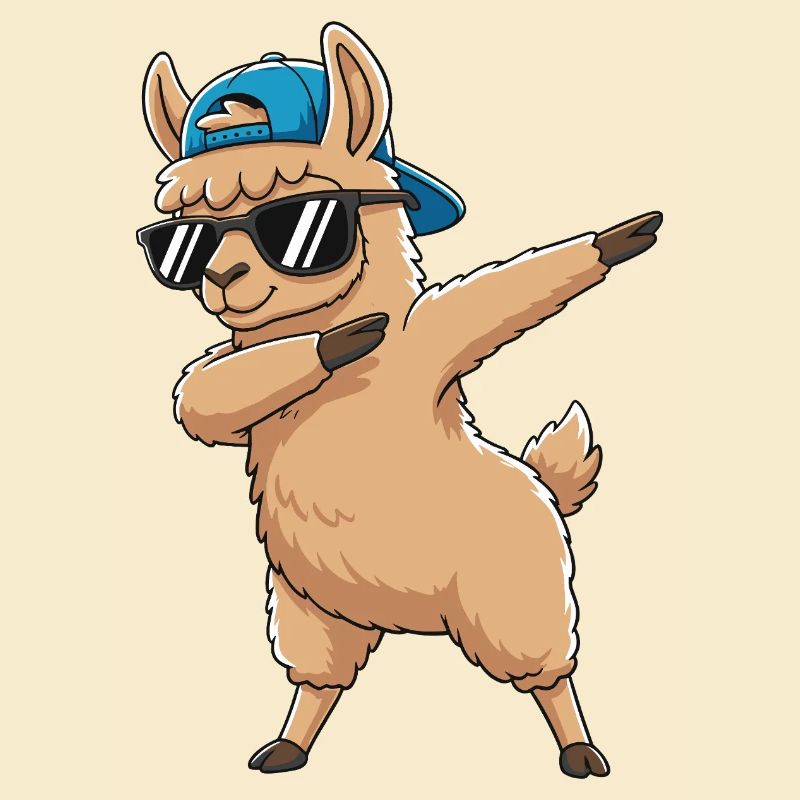 Art de dessin animé Dapping Cool Lama Sunglass