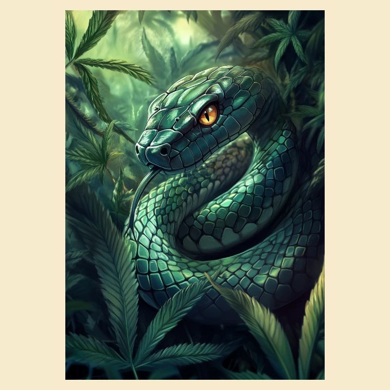 Serpent de la jungle vert
