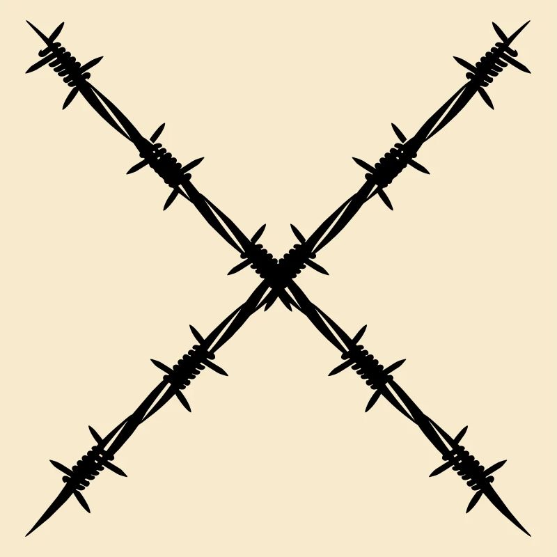 Barbed wire crossed