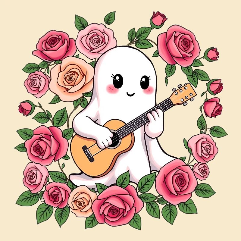 Gespenst spielt Gitarre