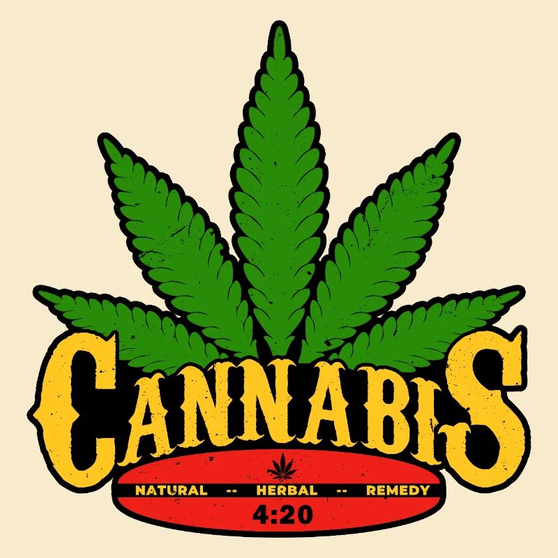 Feuille de Cannabis Rétro Badge Design