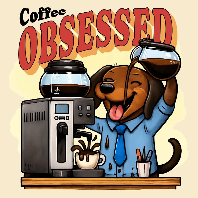Kaffeebesessener Dackel Humor
