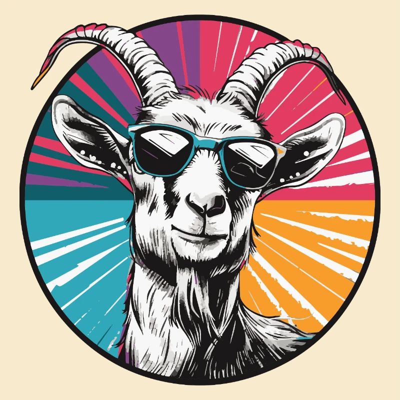 Ziege mit Sonnenbrille