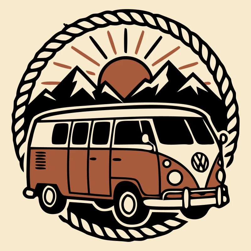 Iconic Retro Vanlife Camper Bus