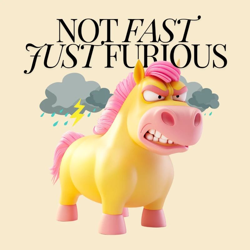 Grumpy Unicorn – Wütendes Cartoon-Einhorn