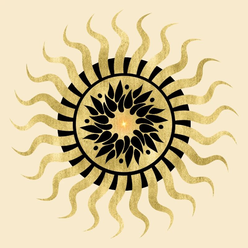 Goldene Sonne Blumen Mandala