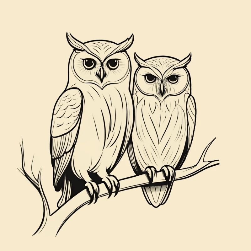Eule Vogel Pärchen Tiere Natur