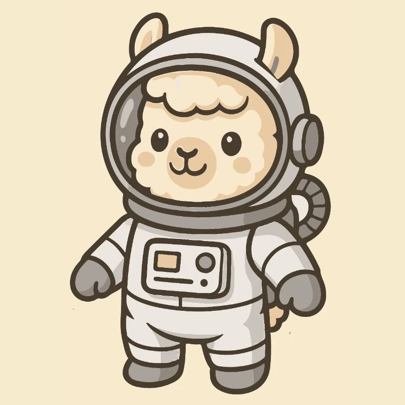 Imprimé mignon d'astronaute lama