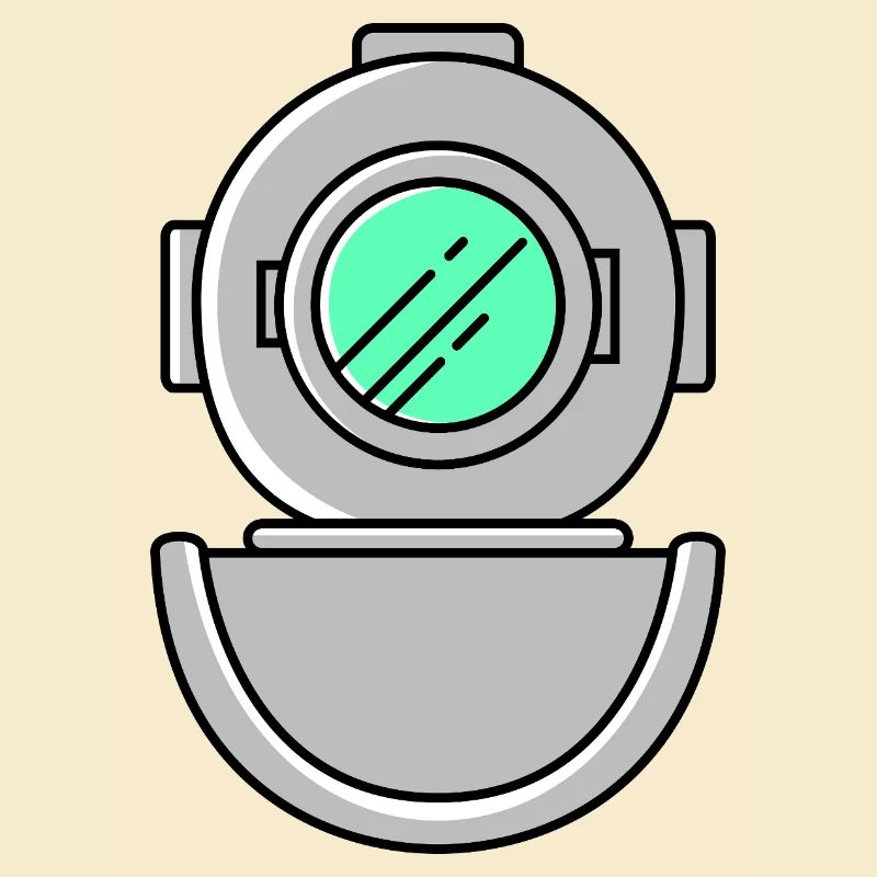 Symbole de plongée avec casque de plongée