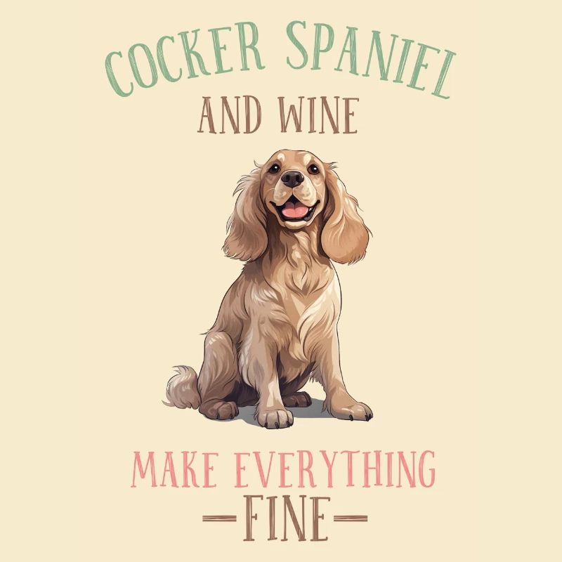 Cocker Spaniel und Wein machen alles gut