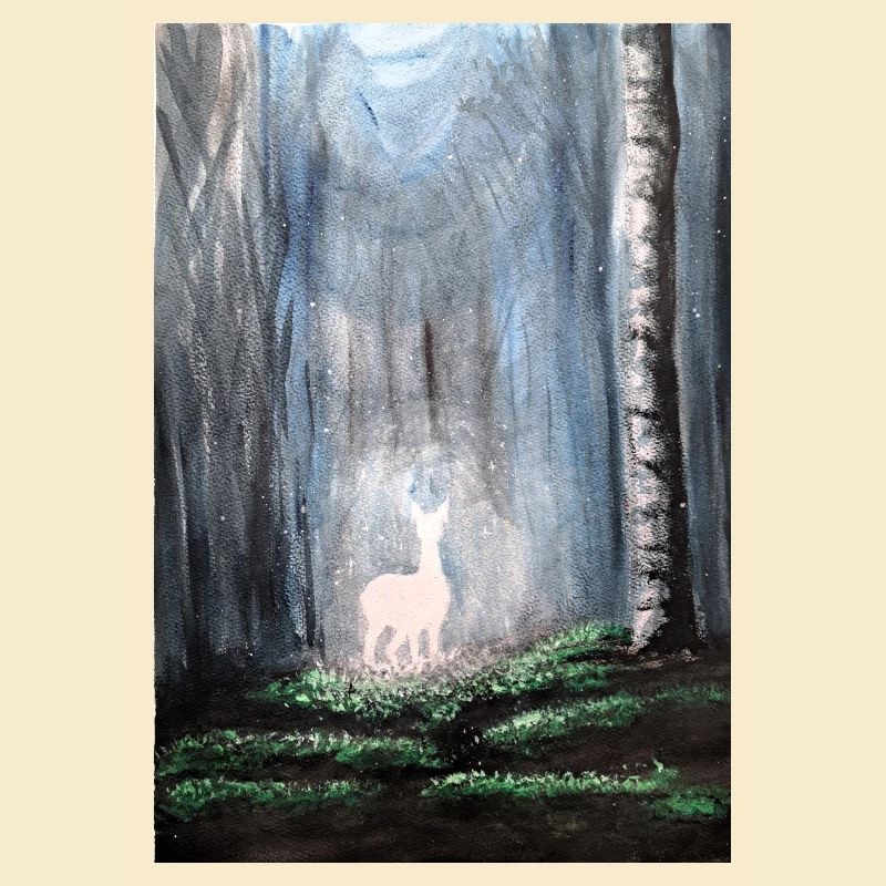 Mystical Forest Stag Always Patronus Watercolour