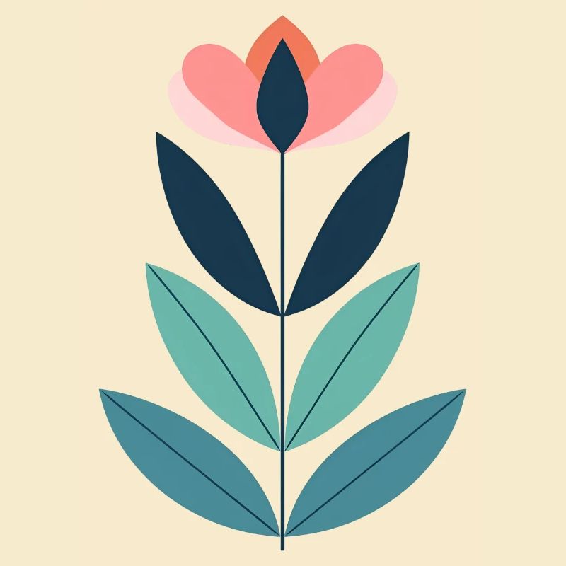 Illustration de fleur moderne géométrique