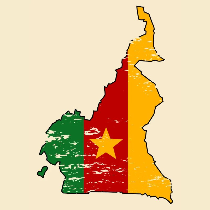 Cameroon Flag Map used
