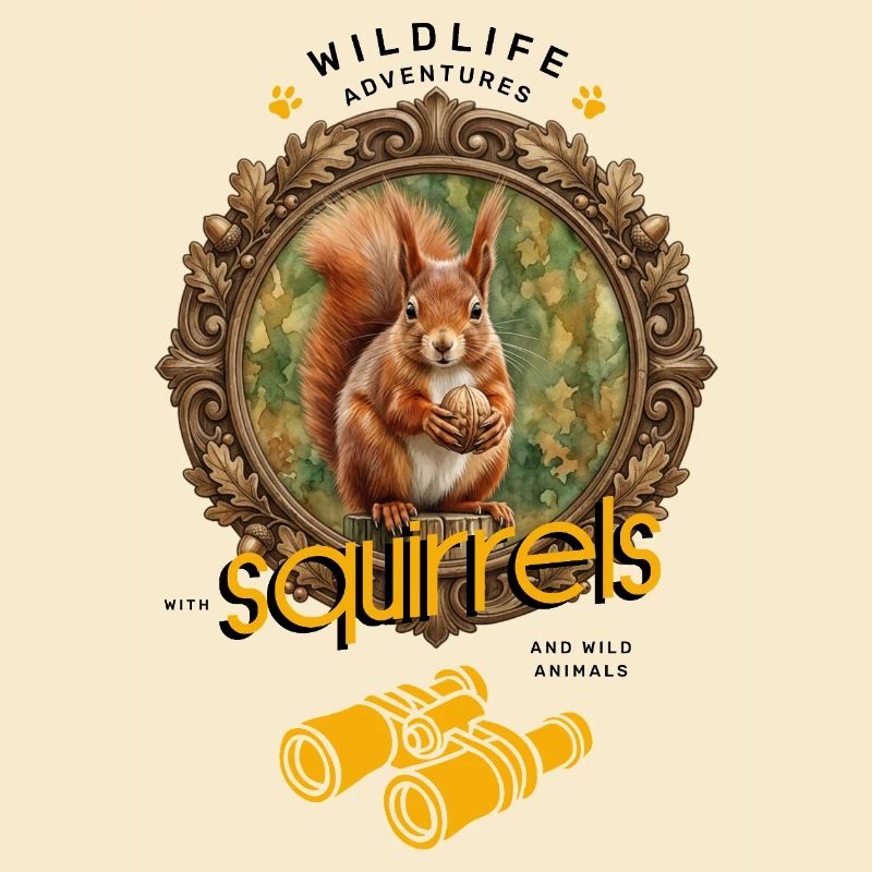Squirrel Binoculars Adventure Wild Animals