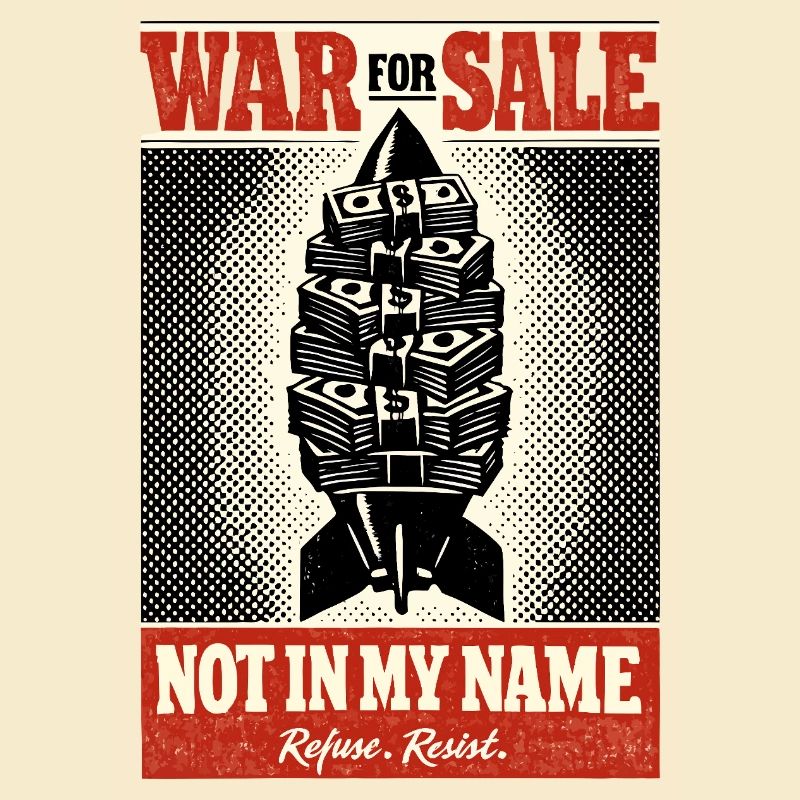 Geldrakete Anti Krieg Plakat