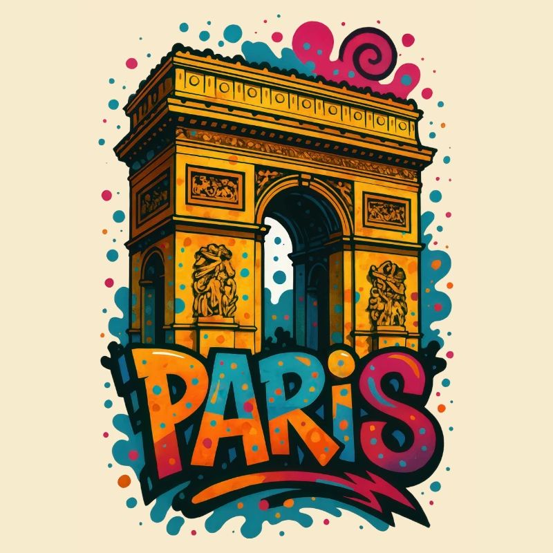 Chemise Paris Arc de Triomphe – Conception de style graffiti