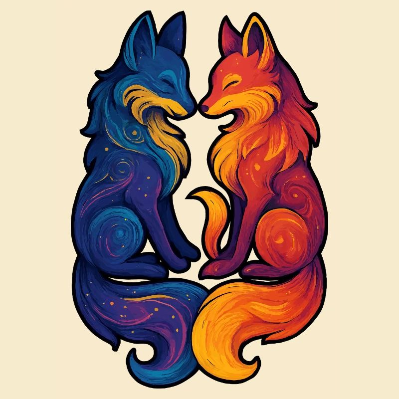 Celestial Foxes | Mythical Twin Goddess