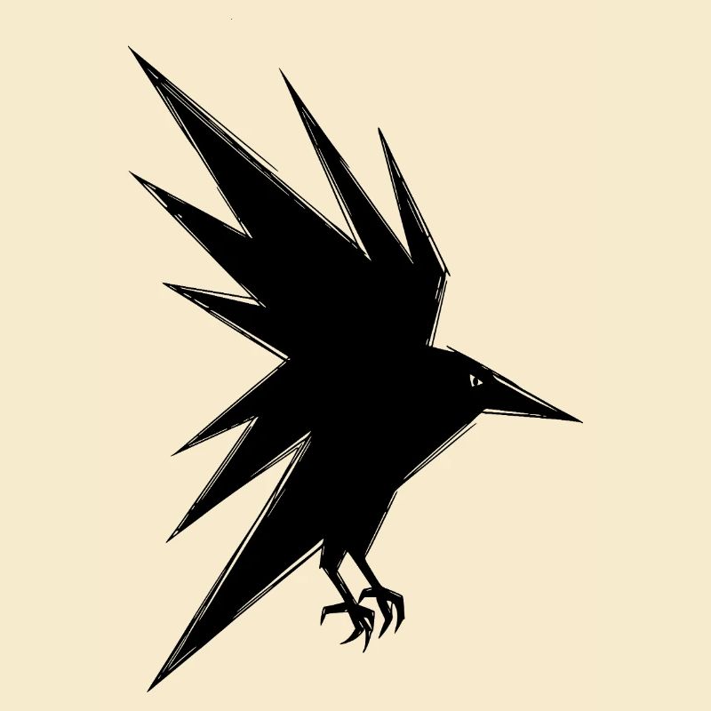 Abstract Black Raven in Flight