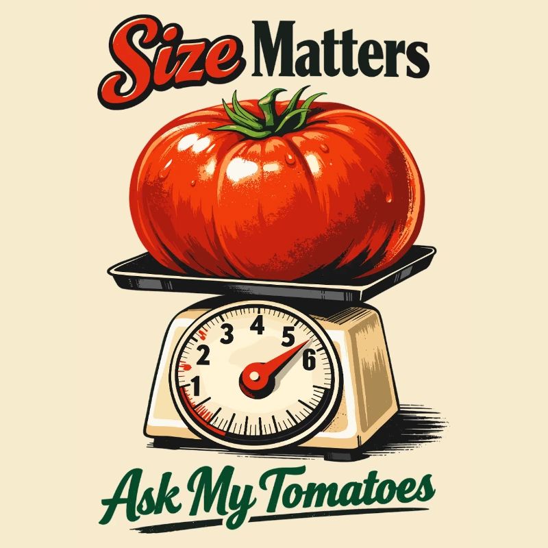 Size Matters: Funny giant tomato on scales