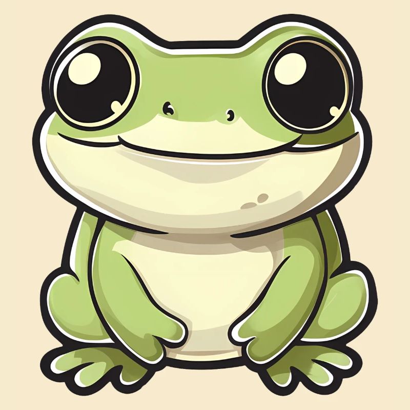 mignon grenouille - Vert - Design joyeux.