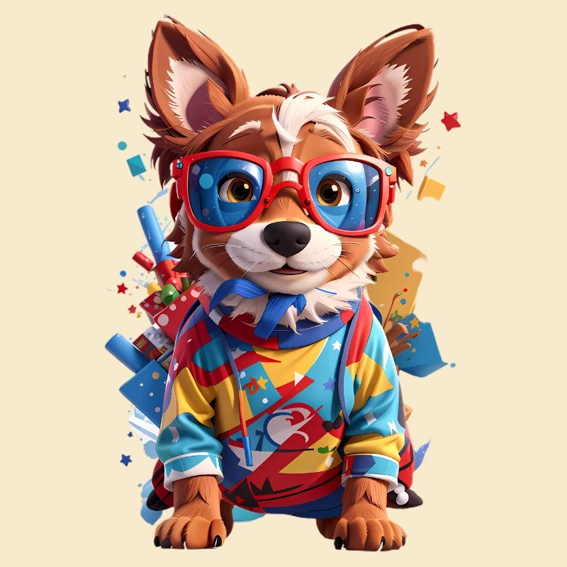 Chien 3D mignon