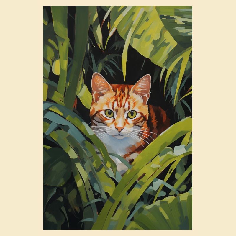 Illustration de chat roux mignon